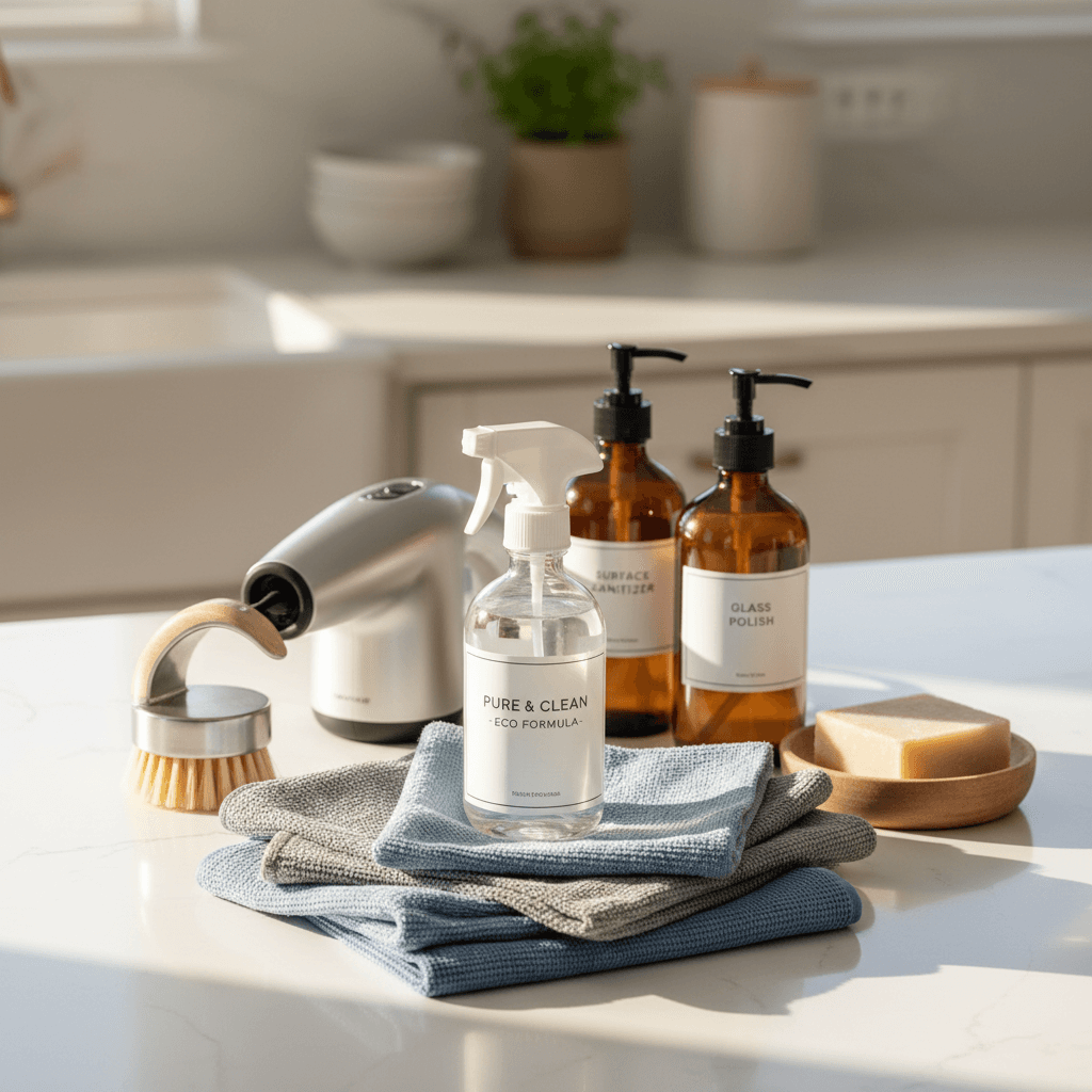 Professional-grade cleaning supplies and equipment